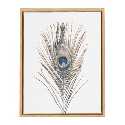 Gold Feather Pair on Silver | Large Solid-Faced Canvas Wall Art Print | Great Big Canvas