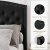 Upholstered Platform Bed Frame with Wingback Headboard, Soft Velvet and Button Tufted Design, Wood Slat Support, Easy Assembly - 4 of 4