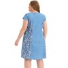 Agnes Orinda Women's Plus Size Chambray Wedding Floral A-Line Dresses - 4 of 4