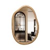 Irregular Bathroom Mirror Modern Wall Mirror Asymmetrical Wooden Framed Unique Shape Vanity Artistic Mirror Decor - 4 of 4