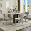 FONTOI 2PCS Counter Height Bar Stool with Copper Nails, Accent Chair with Curved Backrest, Gray, 19.68"*33.07"*22.83" - 2 of 4
