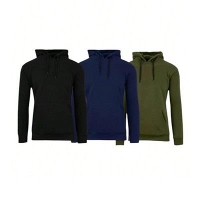Mens 3 Pack Ultra Soft Fleece Pullover Hoodies