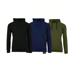 Mens 3 Pack Ultra Soft Fleece Pullover Hoodies - 1 of 2
