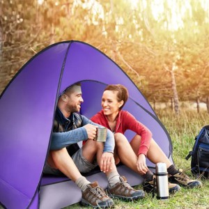 Pop Up Beach Tent Sun Shade Shelter Anti-UV Automatic Waterproof Tent Canopy for 2/3 Man - 1 of 4