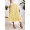 Women's 2-Layer Tulle Midi Skirt - Tiered A-Line Long Skirt with Elastic Waist for Winter Champagne - 3 of 4