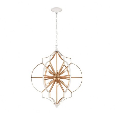 Elk Home Laguna Beach 6 - Light Chandelier in  Gold/White