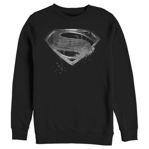 Superman t shirt black hotsell and silver