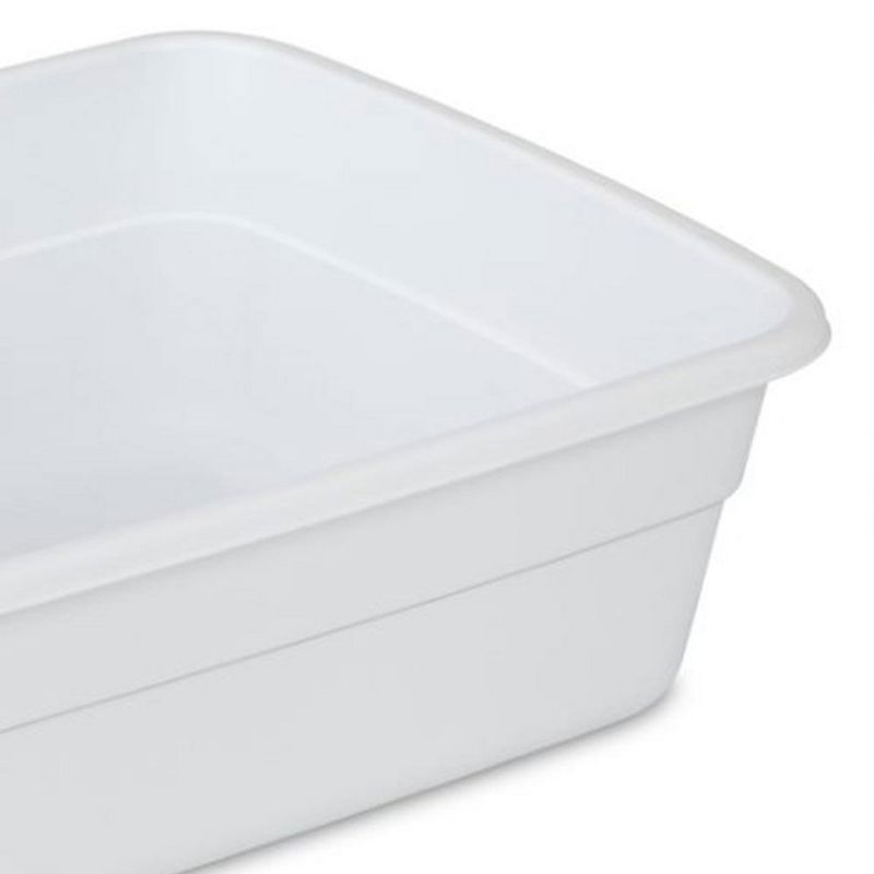 Sterilite Small Portable Rectangle Plastic Heavy Duty Reinforced Plastic 8 Qt Kitchen Dish Pan Basin Container for Dishware & Laundry, White (24 Pack), 4 of 6