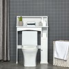 kleankin Over The Toilet Storage, Bathroom Organizer with Adjustable Inner Shelf, and Door Cabinet, White - 2 of 4