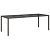 vidaXL Patio Table Brown 98.4 in.x39.4 in.x29.5 in. Tempered Glass and Poly Rattan - 2 of 4