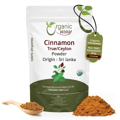 Organic Cinnamon True Ceylon Powder 4 Oz