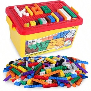 Building Bricks 568 Pieces, Classic Blocks with Wheels, Door, Window, Compatible Bulk Blocks, Storage Box Baseplate - 1 of 4