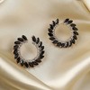SOHI Women's Tourmaline Black Cascading Crystals Hoop Earrring - 2 of 4