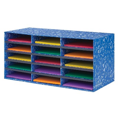 Bankers Box Classroom collection 15-Compartment Literature Organizers 28.5" x 12.375" Blue (3384301)