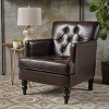 Christopher Knight Home Malone Leather Club Chair Brown: Upholstered Accent Chair, Hardwood Frame, 250lb Capacity - 2 of 4