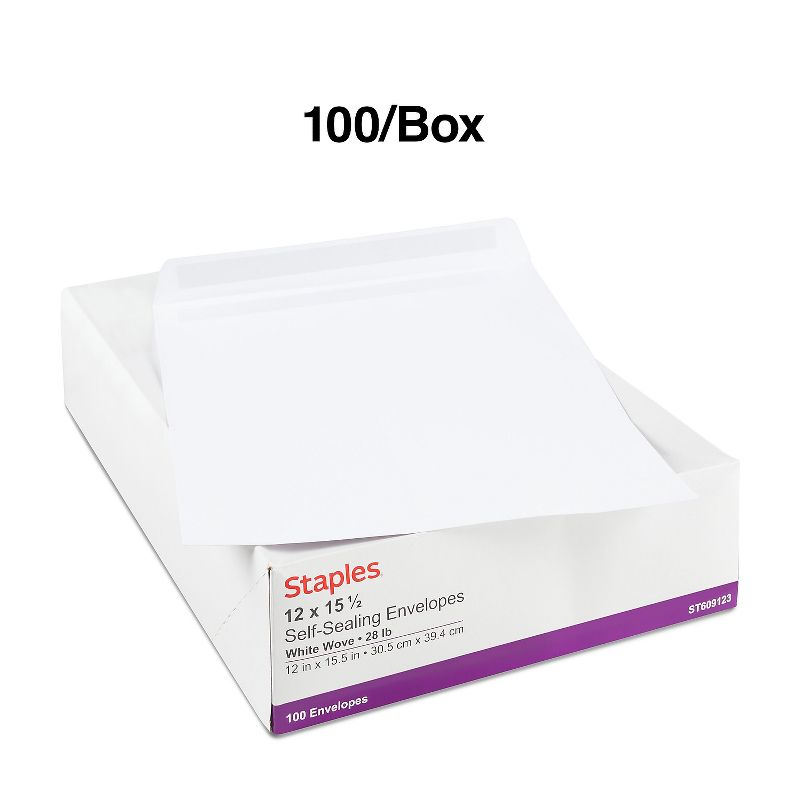 HITOUCH BUSINESS SERVICES Self Seal Catalog Envelopes 12" x 15.5" White 100/Box 609123/73142, 4 of 5