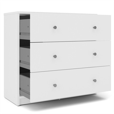 White Horizontal 3-Drawer Chest in Sustainable Engineered Wood