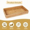 BRINJOY Rectangular Woven Storage Basket - 14.6x9 inch Handwoven Rattan Tray for Kitchen, Dining Table Decor & Organization - 3 of 4
