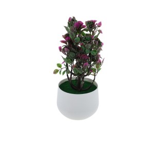 Unique Bargains Tree Artificial 12-Piece Tree Rose Arrangement Plastic 3.54"x3.54"x9.06" 1 Pcs - 1 of 4