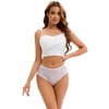 INSPIRE CHIC Breathable Underwear for Women's Lace Mid-Waisted Briefs, Available in Plus Size - 4 of 4