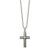Chisel Stainless Steel Antiqued and Textured Edge Cross Pendant on a 24" Cable Chain Necklace - 2 of 4