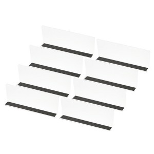 Unique Bargains Acrylic Magnetic Smooth L-Shaped Bedroom Kitchen Office Shelf Dividers 8 Pcs - 1 of 4