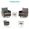 Sonkuki 3-Piece Patio Chair Set Swivel Rocking Chair Set Side Table Suiting Backyard, Poolside and Patio - 3 of 4