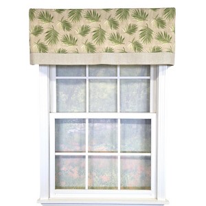 RLF Home 100% Cotton Hawthorn Banded With Poly/Cotton Ivory lining Rod Pocket Valance 50" x 17" Taupe - 1 of 4