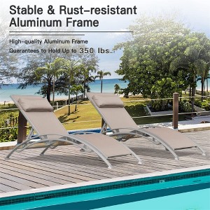 PAGED Patio Chaise Lounge Set of 2 with Adjustable Backrest and Removable Pillow,Outdoor Lounge Chairs with 5 Positions for Poolside,Backyard - 1 of 4