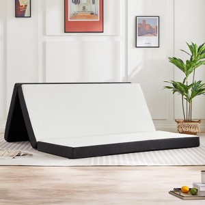 Vynxaria Tri-Fold Memory Foam Mattress - Premium Foldable Mattress Topper, Space-Saving 3-Fold Design, Removable Washable Cover - 1 of 4
