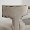 HDZNVF Set of 2 Mid Century Modern Dining Chairs, Farmhouse Linen Fabric Upholstered Accent Chair, Beige - 2 of 4