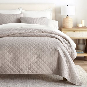 FIONECA Reversible All Season Quilt Set Double Brushed Microfiber Neutral Tone - 1 of 4