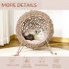 LOVMOR Handwoven Elevated Cat Bed with Soft Cushion&Cat Egg Chair Shape, Cat Basket Bed Kitty House w/ Stand, Raised Wicker Cat Bed for Indoor Cats - 4 of 4