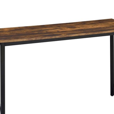 Small Rustic Black Wood Writing Desk with Drawer