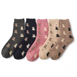 Alilang Women's 5-Pack Assorted Patterned Thick Knit Socks with Plaid and Holiday Prints - 1 of 4