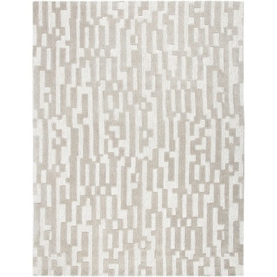 Gray 6' x 9' Hand-Tufted Wool Geometric Area Rug