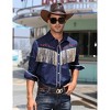Clearlove Men’s Western Slim Fit Denim Shirt with Long Sleeves, Fringe Detailing, and Rose Embroidery - 4 of 4