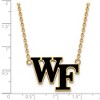 Black Bow Jewelry 14k Yellow Gold Plated Sterling Silver Wake Forest Demon Deacons NCAA Necklace 18 Inch - 2 of 4