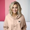 Dalix Butterfly Embroidered Fleece Cropped Hoodie Pullover Relaxed Fit Womens - 4 of 4