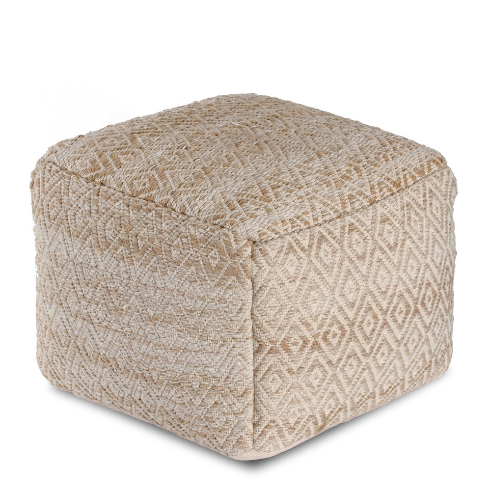 Cherokee Pouf  - Anji Mountain Versatile, comfortable, functional, and stylish. This pouf is an easy and effective way to add unique style or pop of color to any seating arrangement. This ottoman pouf is hand-crafted abroad and filled in the U.S.A with a premium, expanded polypropylene bead fill. This premium fill allows for a soft but firm seating experience which holds its shape significantly better than a typical fill. The combination of premium materials and expert craftsmanship make this pouf a perfect addition to your home. Color: Brown. Pattern: Diamond.