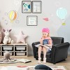 Costway Kids Sofa Armrest Chair Couch Children Toddler Birthday Gift w/ Ottoman Black - image 2 of 4