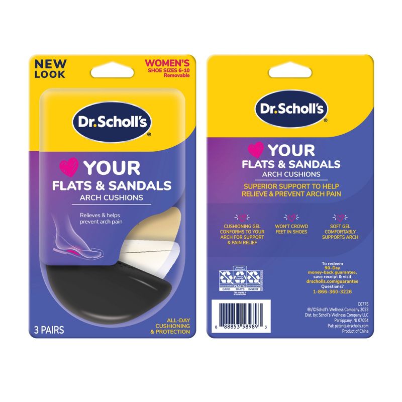 Dr. Scholl&#39;s Love Your Flats &#38; Sandals Arch Cushions - Women&#39;s Shoe Size 6-10 - 3 Pair, 3 of 12