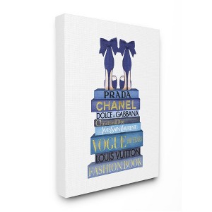 Stupell Industries Blue Bow Heels above Iconic Designer Books - 1 of 4