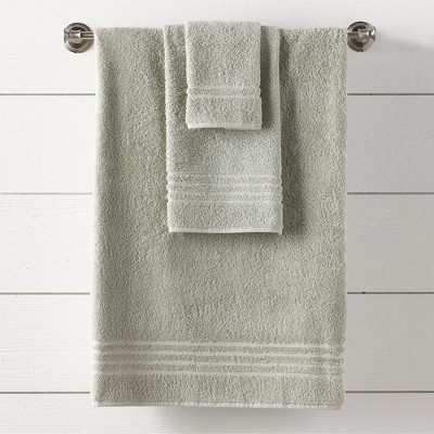 Sage Turkish Cotton 6-Piece Towel Set with Dobby Weave