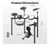 Coucheta 5-Drum Electronic Set - Quiet Mesh Pads, 390 Sounds, with Kick Pedal, Throne, Headphones, Drumsticks, USB MIDI, for Beginners - 2 of 4