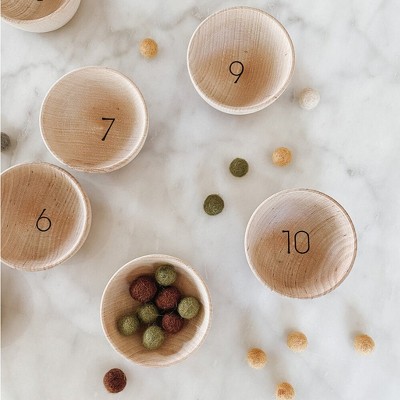ACEPANO Wood Counting Bowls / Felt Balls