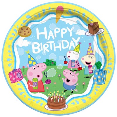 Treasures Gifted Peppa Pig Plates 9in - Peppa Pig Party Supplies - 8 Pack