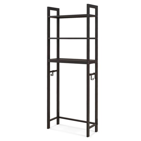 Contemporary Bathroom Triangle Storage Cabinet with Adjustable Shelves,  Black Brown - ModernLuxe