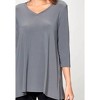 Women's Basic V-neck Tunic - Focus Fashion - 2 of 2