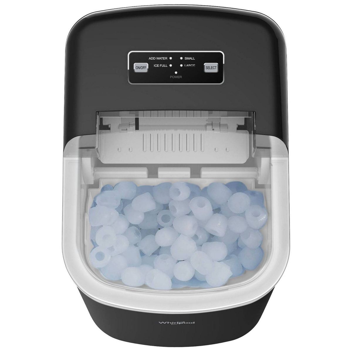 Whirlpool Countertop Ice Maker WHCI26VBA3A: 26 lb Daily Production, Bullet Ice, Black, 1.5 lb Storage, 2 Ice Sizes - thumbnail 7